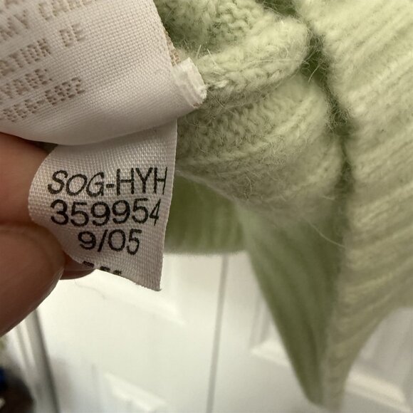 Tommy Hilfiger Pullover Sweater Colorblock Argyle Wool Angora Green Sequin - Picture 10 of 10